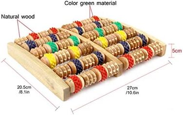 Дерев'яний масажний ролик для ніг знімає підошовний фасціїт, п'яткову шпору, біль у п'ятах та стопах, біль у склепінні стопи зняття стресу інструмент для точкового масажу/рефлексотерапії
