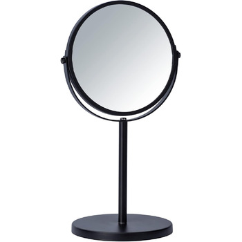 Дзеркало WENKO Standing Mirror Mod. Assisi Косметичне дзеркало зі 100 дзеркальною поверхнею 3-кратне збільшення нахиляється зі сталі чорного кольору Розміри 18,5 x 34,5 x 15 см