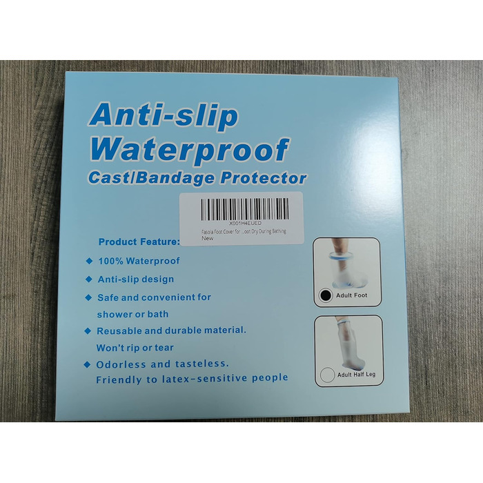 Захисний чохол для душу Fasola Нековзна нога, Бандаж-протектор Водонепроникний для дорослих для стегна, гомілки, коліна, стопи, гіпсовий захист Водонепроникна нога Тримайте рани та пов'язки сухими під час купання (доросла нога)