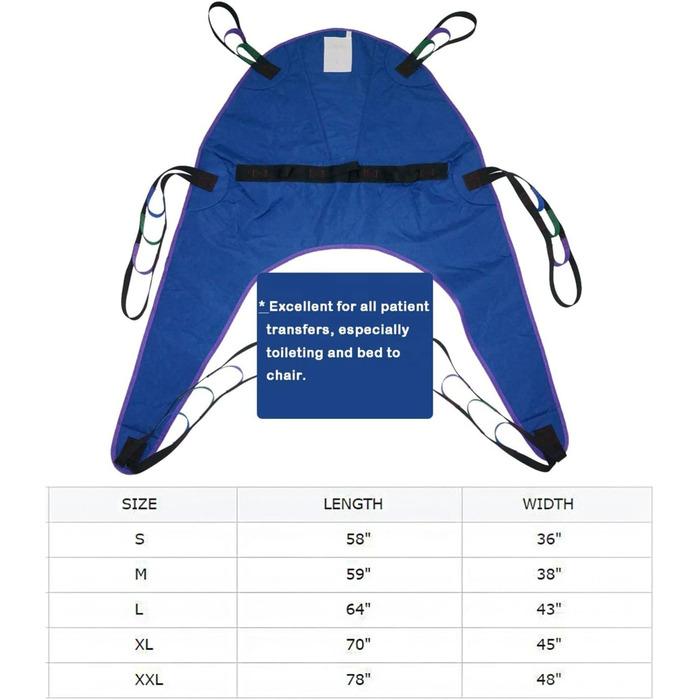 Слінг для унітазу, Підйомний ремінь для пацієнта для підйомника, Строп для розділених ніг, Підйомне обладнання для літніх людей, Багаторазовий важкий ремінь для перенесення для людей похилого віку з обмеженими можливостями