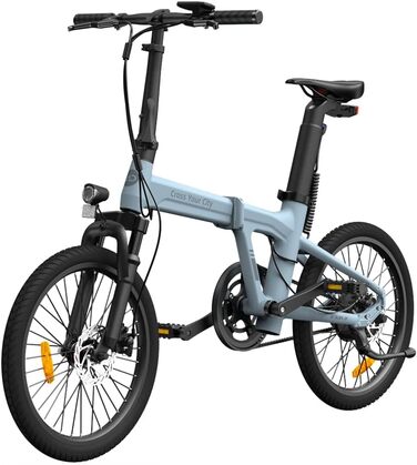 Надлегкий алюмінієвий корпус Dece Oasis Air 20S ebike, ремінний привід, ADO Smart APP, ТРИ швидкісні режими роблять міські поїздки більш комфортними та зручними (амортизаційна версія) Синій