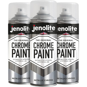 Аерозольна фарба JENOLITE Chrome Ефект Chrome гладка хромована поверхня, підходить для внутрішнього та зовнішнього використання 3 x 400 мл