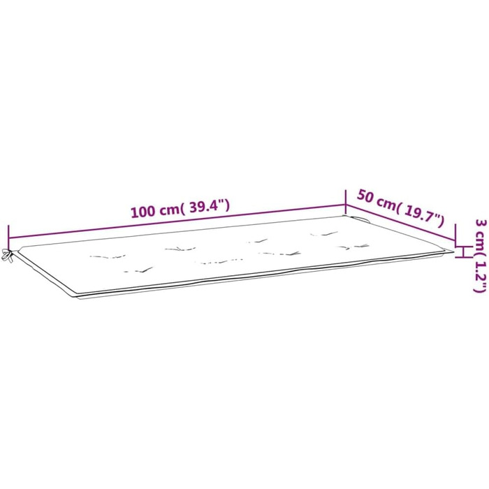Подушка для садової лавки, Подушка для сидіння на відкритому повітрі, Подушка для садової лавки, Подушка для лавки, Подушка для лавки, винно-червона 100x50x3см Оксфордська тканина