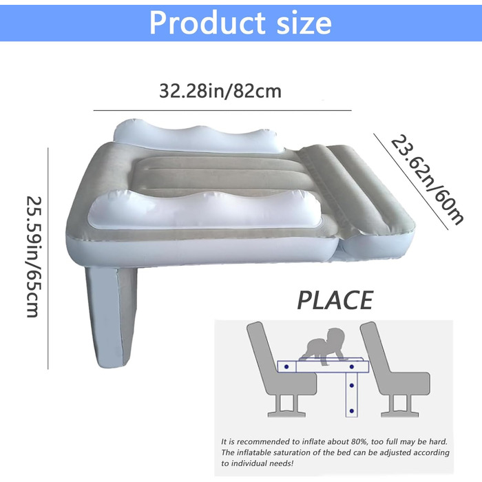 Ліжечко в літаку, надувне ліжко-літак для малюків, ліжко-літак для подорожей, легке надувне дитяче ліжко, підходить для більшості сидінь літака, подовжувач автокрісла, ліжко в літаку