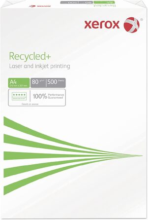 Папір Xerox Recycled 003R91912 - DIN A4 80 г/м - копіювальний папір для лазерних принтерів і копіювальних апаратів - виготовлений зі 100 переробленого паперу - 1 коробка, 5 упаковок, 2 500 аркушів