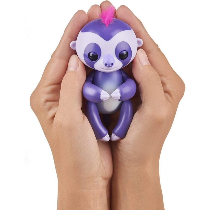 Інтерактивна іграшка Fingerlings лінивець фіолетовий Мардж 3752, реагує на звуки, рухи та дотики