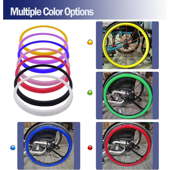 Чохол для ручного ковзання, нековзкі зносостійкі силіконові чохли для обода для інвалідного візка покращують зчеплення та зчеплення. Розсувні чохли на ободи для інвалідних візків, аксесуари для інвалідних візків, чорні, 24 дюйми чорні 24 дюйми