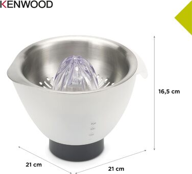 Соковижималка для цитрусових Kenwood AT312 (для свіжовичавлених цитрусових соків, аксесуари для кухонного комбайна, підходить для всіх кухонних комбайнів Chef), вигляд з нержавіючої сталі