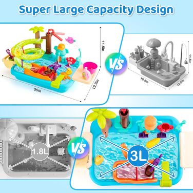 Набір іграшкових кухонних мийок Juboury, дитяча мийка з краном, іграшкові аксесуари для ігрової кухні, плаваюча рибальська іграшка для гри на воді, рольова іграшка для дівчаток хлопчиків