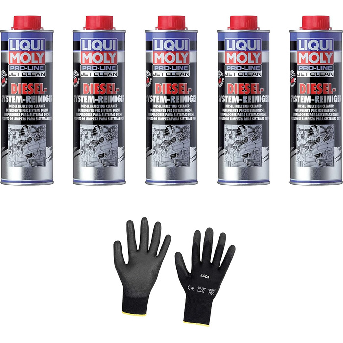 Захисні рукавички Iloda 5xOriginal Liqui Moly 500 мл Pro-Line JetClean Diesel System Cleaner Cleaner