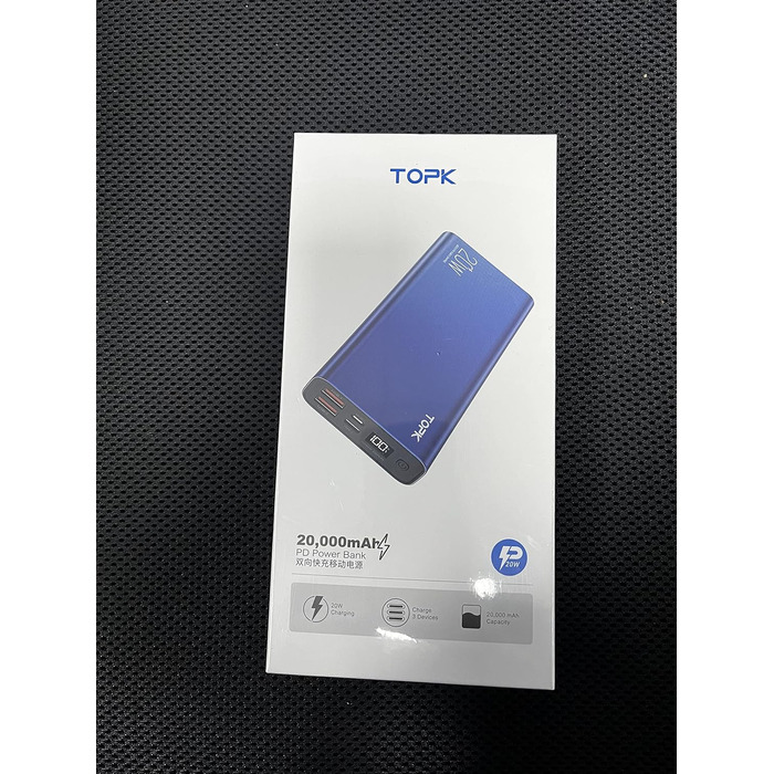 Швидка зарядка USB C Powerbank 20000mah LED Display Зовнішній акумулятор сумісний зі смартфоном, планшетами тощо. версія 2022 20 Вт синій, 20W PD QC3.0