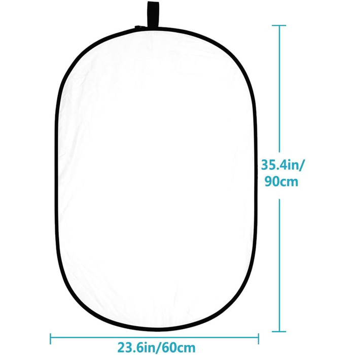 Фотовідбивач світла Neewer 5-в-1 із набором затискачів для фону з 6 упаковок портативний овальний складаний диск-рефлектор 60x90 см (напівпрозорий срібло, золото, білий, чорний) для фотостудії