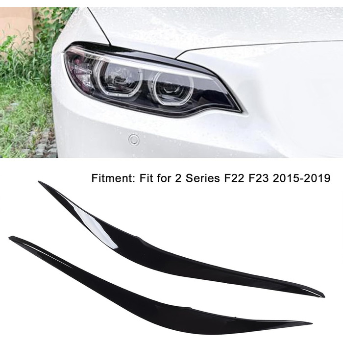 Рамки фар Racing Style для 2 серії F22 F23 2015-2019, швидка установка, зменшення опору, чудове покращення декору, високоміцний матеріал, простий глянцевий чорний