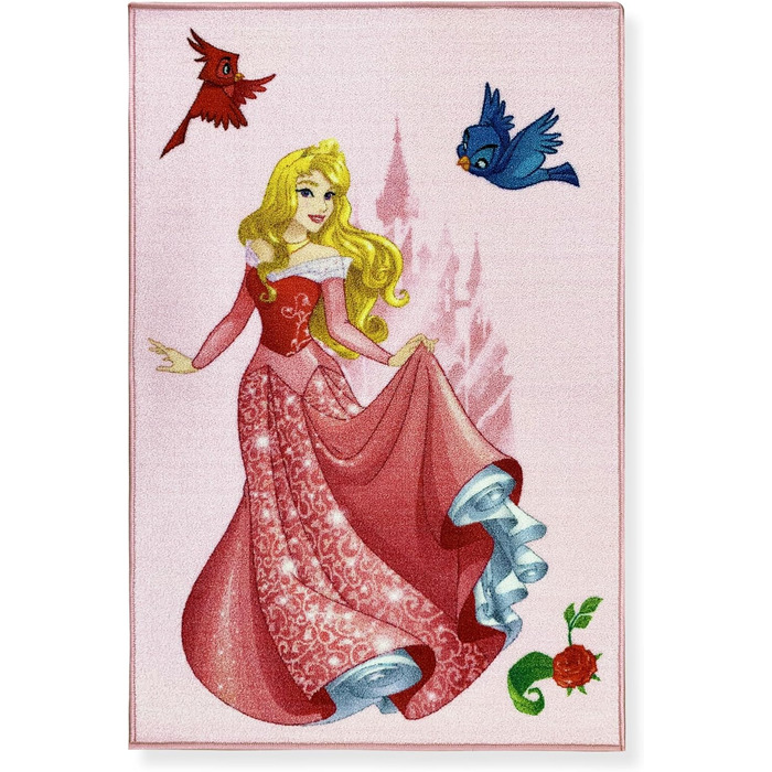 Килимок нековзний Disney Princess Aurora the Sleeping Beauty 80 x 120 см 6387 80x120cm Рожевий