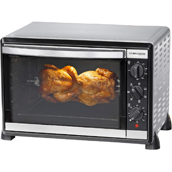 Духова шафа ROMMELSBACHER Baking & Grill BG 1805/E - 42 літрова пекарна камера, 7 режимів нагріву, конвекція, вертел, температура від 80 до 230 C, подвійне скління, внутрішнє освітлення, таймер, 1800 Вт, нержавіюча сталь 42 літри N.A.