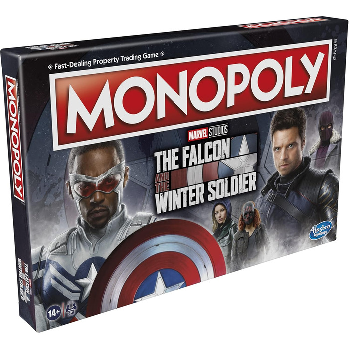 Монополія Marvel Studios The Falcon and The Winter Soldier Edition Настільна гра для 2-6 гравців віком від 14 років, різнокольорова