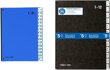 Відділення, ) Колір (синій, 1-31, комплект з папкою для столу 12 відділень), 32