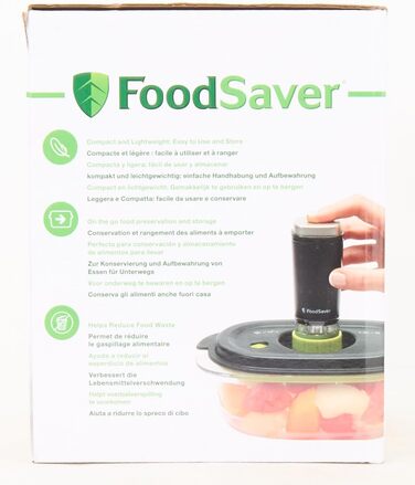 Акумуляторний ручний вакуумний пакувальник FoodSaver для запаювання харчових продуктів із зарядною станцією Міні вакуумний пакувальник з 1 контейнером для консервування та маринування та 5 вакуумними упаковувачами для зберігання свіжості VS1199 шт. Станда