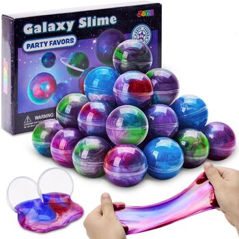 Набір слизу JOYIN (зелений), 24 пакети Galaxy Slime Ball для вечірок - пухнасті, антипригарні, без плям, знімають стрес, набори слизу для дівчаток та хлопчиків - Подарунковий набір для дітей на день народження змішаних кольорів Galaxy Slime Ball