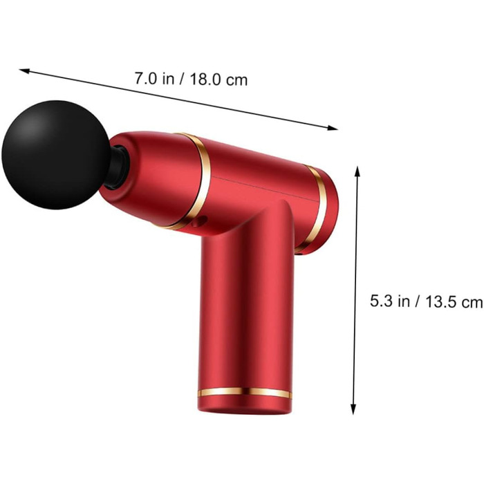 Комплект Фасційний пістолет Ручний масаж М'яч для масажу рук Масажний м'яч Гель для масажу голови Інструмент для м'язів Пристрій для розслаблення тіла Зарядка Масажний апарат Фітнес Прес червоний 18X13.5X4CM Червоний, 1