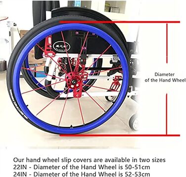 Крайові чохли для захвату крісла колісного, спортивний чохол для заднього колеса, нековзний зносостійкий чохол для рук, силіконовий чохол для рукоятки (колір F, розмір 22 дюйми) F 22 дюйми