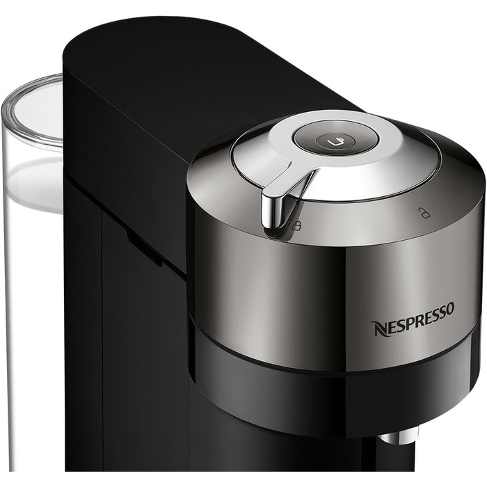 Кавова капсульна машина Nespresso Krups XN910C Vertuo Next Резервуар для води 1,1 л Розпізнавання капсул за штрих-кодом 6 розмірів чашок Функція вимкнення живлення 54 переробленого пластику Темний хром