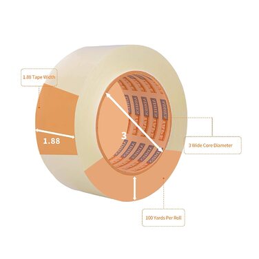 Пакувальні стрічки ADHES Пакувальна стрічка Пакувальна стрічка Прозора пакувальна стрічка 48 мм x 55 м, товщина 2,7 міліметра, 36 РУЛОНІВ (48 мм x 92 м x 2,7 мілі / 60 рулонів)