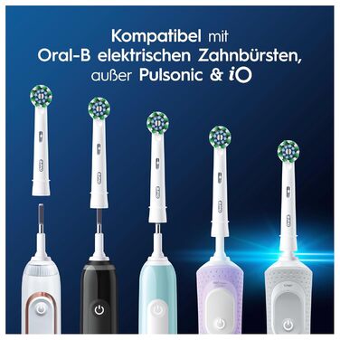 Щітки для електричної зубної щітки Oral-B Pro CrossAction, 8 шт. , чудове чищення зубів з інноваційною Х-подібною щетиною, оригінальна насадка для зубної щітки Oral-B, виробництво Німеччина біла 8 шт.