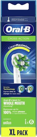 Набір Oral-B Crossaction з 6 щіток з технологією CleanMaximiser, 6 шт. зелена, жовта ука (6 упаковок)