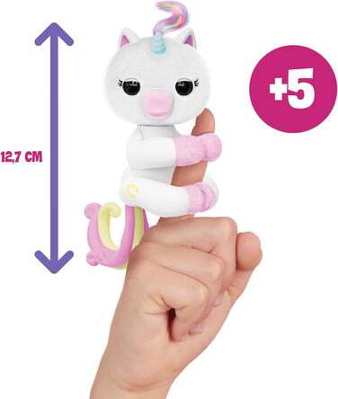 Бізак Єдиноріг Лулу Fingerlings з більш ніж 70 звуками та реакціями, хутром для укладання, з блискітками на лапках та власною індивідуальністю (61850005)