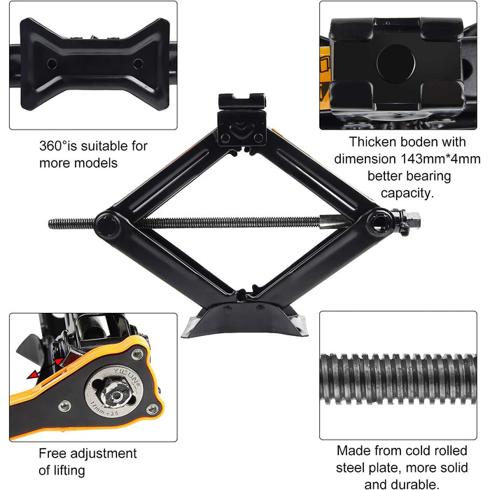Ножичний домкрат Домкрат Позашляховик Маневрування Домкрат Домкрат з храповим ключем 2 в 1 Активна головка 360 Автомобільний домкрат для автомобіля Сімейний автомобіль Автомобіль позашляховик MPV, 2.5T