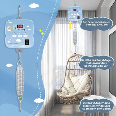 Електричний контролер дитячих гойдалок Контролер дитячих гойдалок з пружиною та таймером Регульована підвісна електрична люлька з низьким рівнем шуму до 20 кг