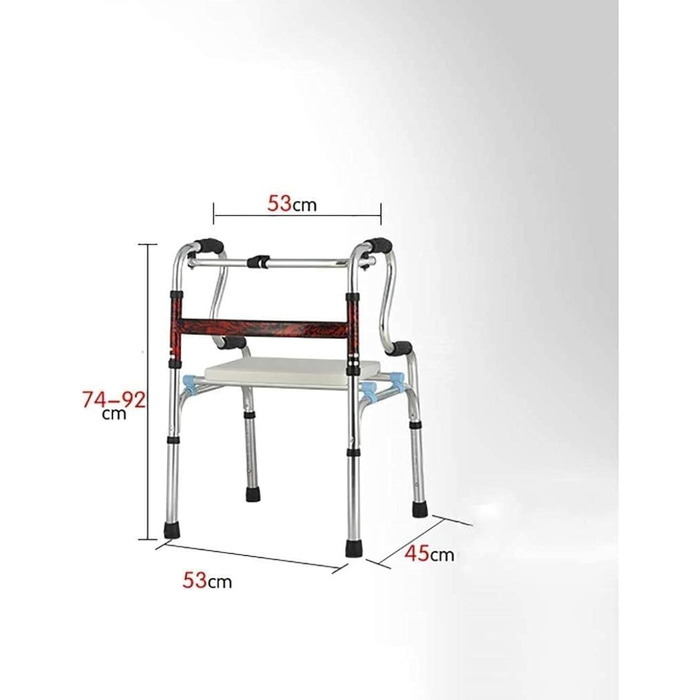 Складний алюмінієвий допоміжний засіб для ходьби з сидінням для людей похилого віку з подвійним режимом ходьби