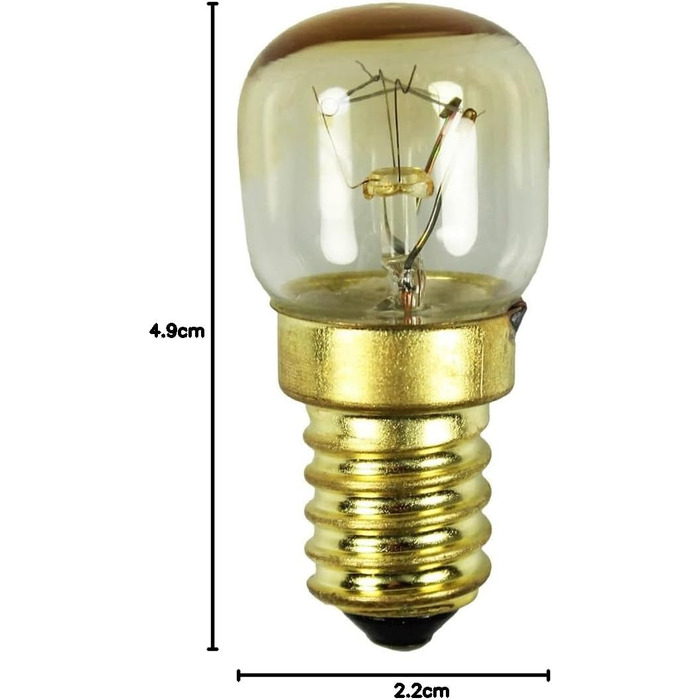 Лампа духовки до 300C, тепла біла плита лампочка 15W, E14, 230V (02 шт. и - 15W золотого кольору), 2 шт.