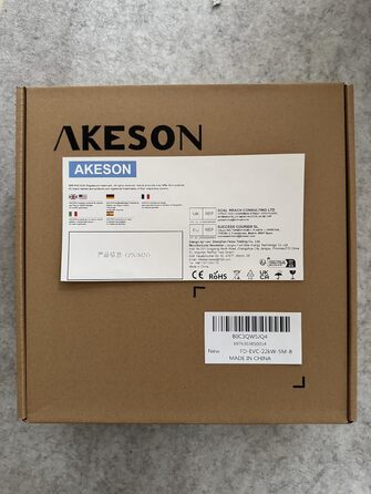 Кабель для зарядки AKESON Type 2 для електромобілів - 22 кВт, 5 М, трифазний, 32 A, водонепроникний IP55, IEC-62196-2 - Сумісний з усіма поширеними зарядними станціями та електромобілями