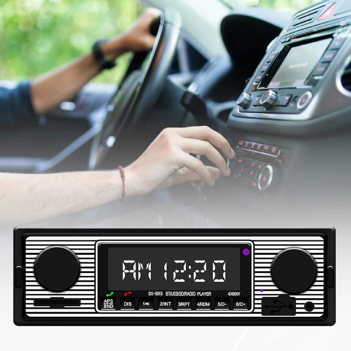 Автомобільні стереоаудіосистеми FM-плеєр 5513 1 Din Сумісний Bluetooth 4.0 USB 2.0 FM-радіо AUX вхід Пульт дистанційного керування Автомобільний MP3-плеєр Чорний