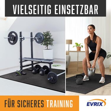 Килимок EVRIX Fitness Extra Thick (на 20 більше захисту) - 18 шт. (331см) - Килимок-пазл Спортивний килимок Shim Fitness Килимок для тренажерного залу та фітнесу Black 178 x 91 см