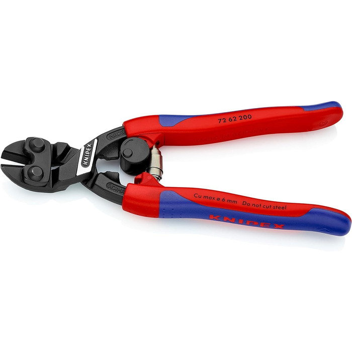 Кусачки Knipex Kraft для м'якого металу та пластику врівень з поверхнею, чорні, з тонкими багатокомпонентними ручками 200 мм 72 62 200