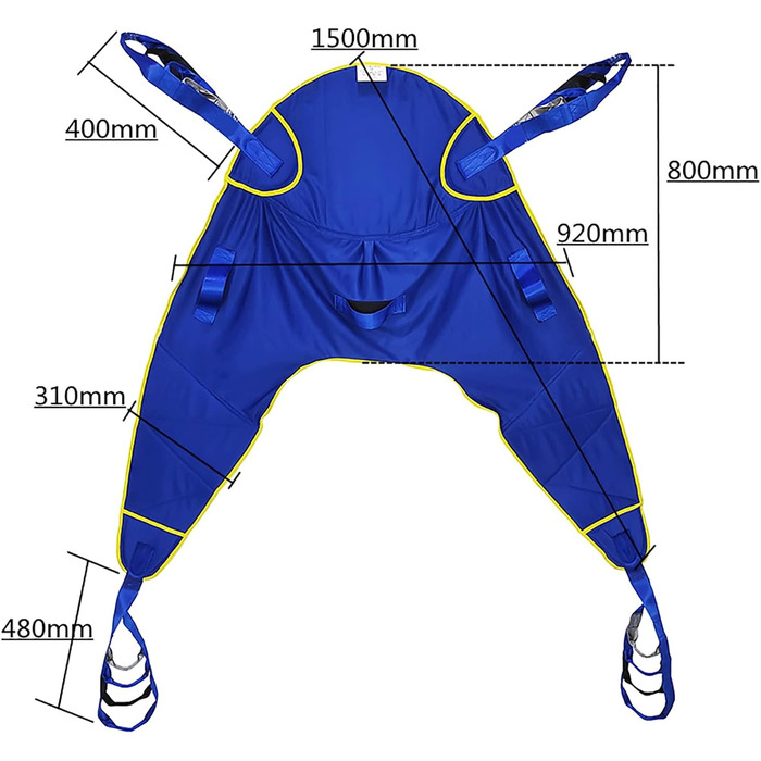 Туалетний слінг, підйомник для перенесення всього тіла, портативний складаний слінг для пацієнта, ремінь для перенесення сходів, туалетний слінг з розділеними ногами для людей похилого віку