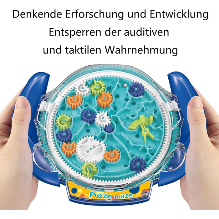 Лабіринт, ігри-головоломки з лабіринтом для дітей 4-8 років, крута іграшка-лабіринт космічного корабля з двома сталевими кульками, ігри-випробування (синій), 3D-