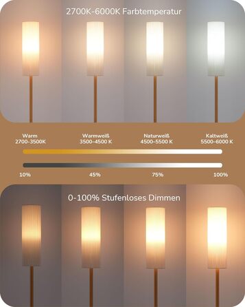 Торшер EDISHINE Вітальня 165см, Торшер LED з регулюванням яскравості, Торшер золотий з пультом дистанційного керування та світлодіодною лампочкою E27 (3 колірні температури 9 Вт), Зім'ятий лляний абажур, Лампа для читання для спальні золотиста