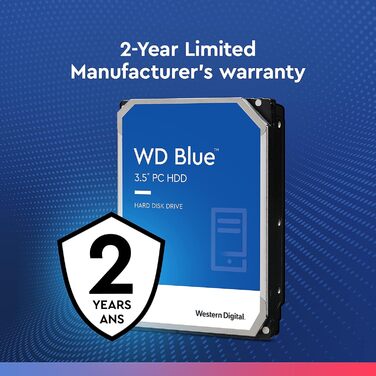 Внутрішній жорсткий диск Western Digital Blue 4 ТБ, SATA 6 Гбіт/с, 3,5 дюйма, 5400 об/хв, 256 МБ кеш-пам'яті, WD40EZAZ (відновлений)