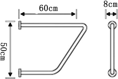 Поручень BALAMI Підлокітник, Кутові поручні, Туалетний бар'єр, Безкоштовні поручні, Настінний кронштейн, Нержавіюча сталь, Підлокітник для ванної кімнати, Поручень для людей похилого віку з обмеженими можливостями, Застосовується для