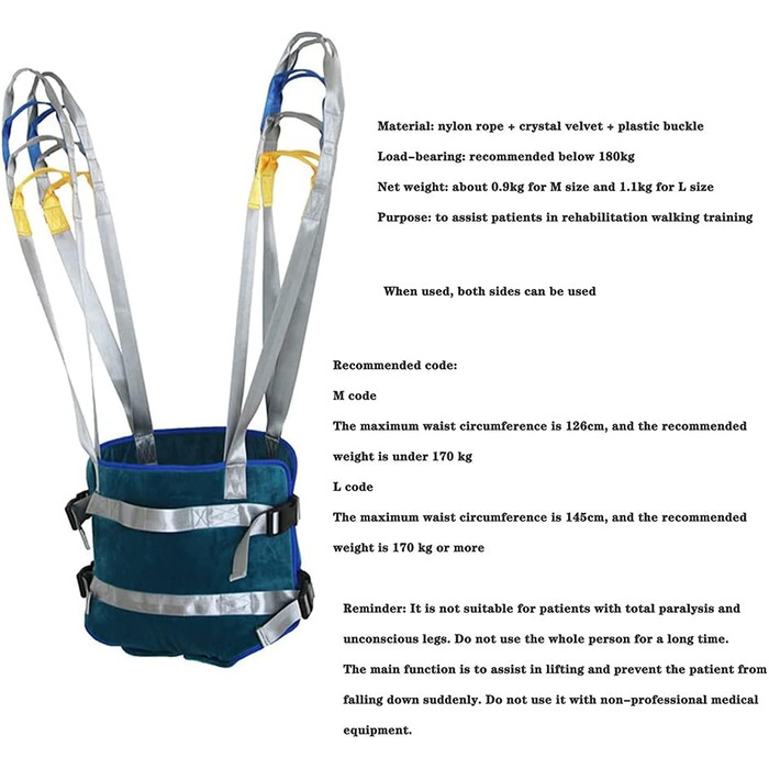 Слінг для роздвоєних ніг для людей похилого віку з обмеженими можливостями, слінг для пацієнта, ремінь для перенесення сходів, слінг для всього тіла, медичні допоміжні засоби для ходьби та стояння, переноска, підйомник для пацієнта, g