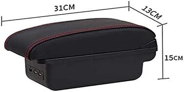 Автомобільні підлокітники QMZDXH для Mini Cooper R50 R52 R53 R57 R58 F55 F57 Compatriot R60 F60 Armrest Style Коробка автомобільних аксесуарів (чорний)