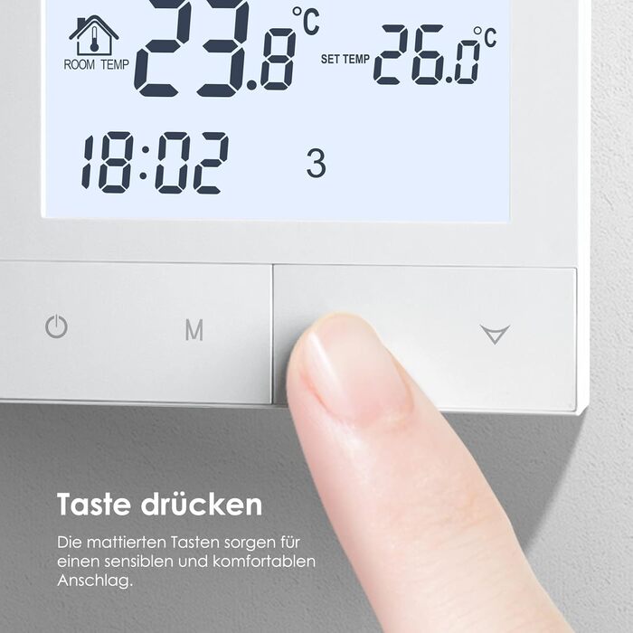 Цифровий для електричної теплої підлоги Кімнатний термостат Intelligent Heating Thermostat Compatible Alexa, Google Home, 16A TDS72WIFI-EP White