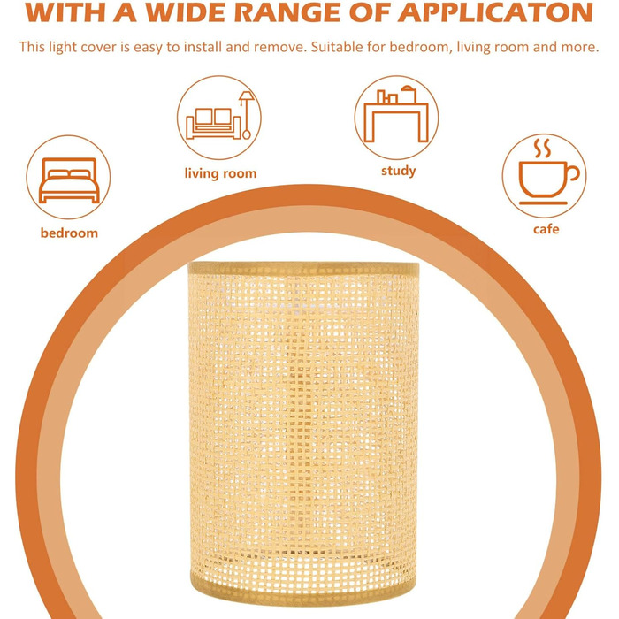 Люстра Housoutil Абажур E27/E14 Абажур з ротанга Затискач на лампочку Абажур для заміського будинку Світлові аксесуари для настільної лампи Торшер Підвісний світильник