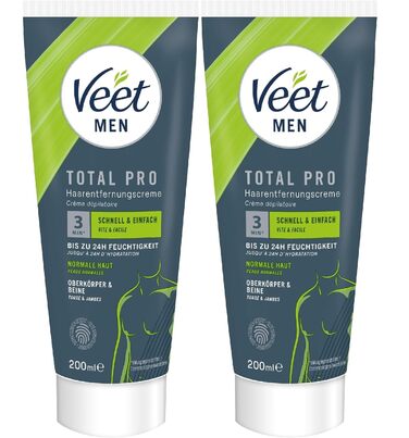 Крем для депіляції Veet 2 упаковки для чоловіків для швидкої та ефективної епіляції всього за 5-10 хвилин Крем для видалення волосся Veet Men 2x200мл