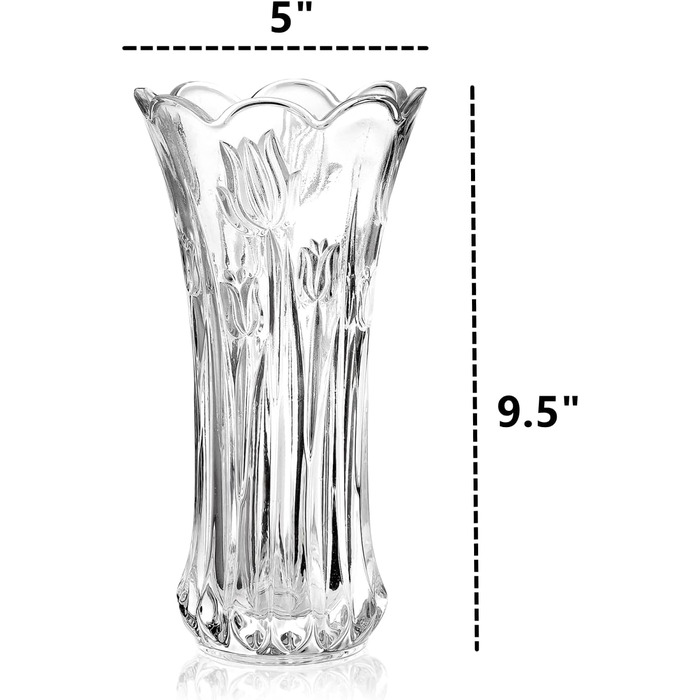 Скляна ваза для квітів Dicunoy з 2 частин, 24-сантиметрова велика сучасна скляна ваза для прикрас, сучасна прозора ваза для тюльпанів, ваза для троянд, надміцна кришталева висока циліндрична розкльошена ваза для дому, весілля, вітальні, офісу