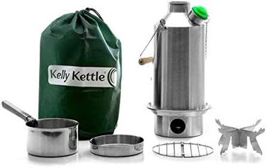 Чайник Kelly Kettle з нержавіючої сталі Base Camp (1,6 л) - набір каструль для приготування їжі на відкритому повітрі